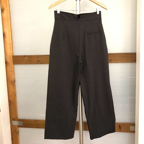 Dixie NWT Made in Italy High Waist Grey Wide Leg Pants Trousers Sz M - Picture 5 of 9